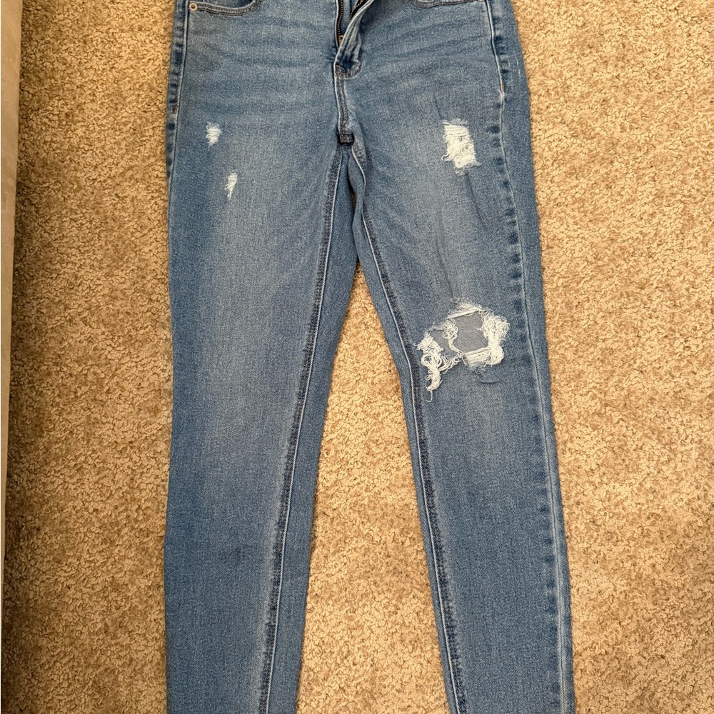 Old Navy Blue Skinny Jeans Distressed Style